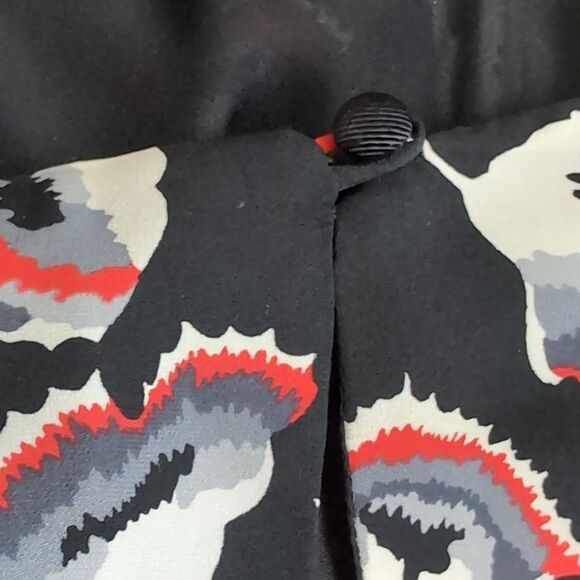 MILLY New York  💯 Silk Merlot Poppy Print Clemie Tie  Dress Size 12 Large - Picture 11 of 15